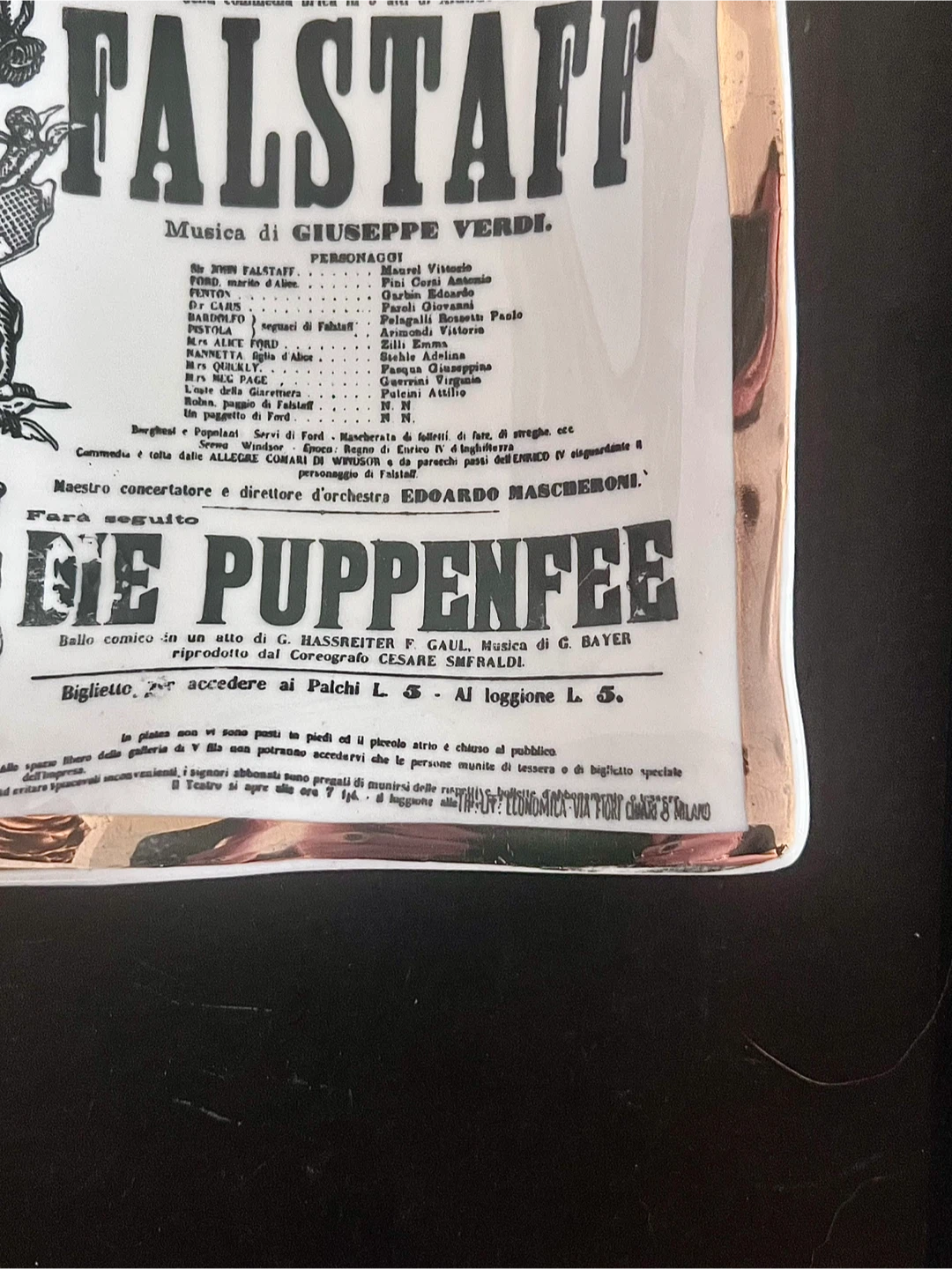 Vintage Fornasetti Milano "Falstaff" Porcelain Tray - photo 3