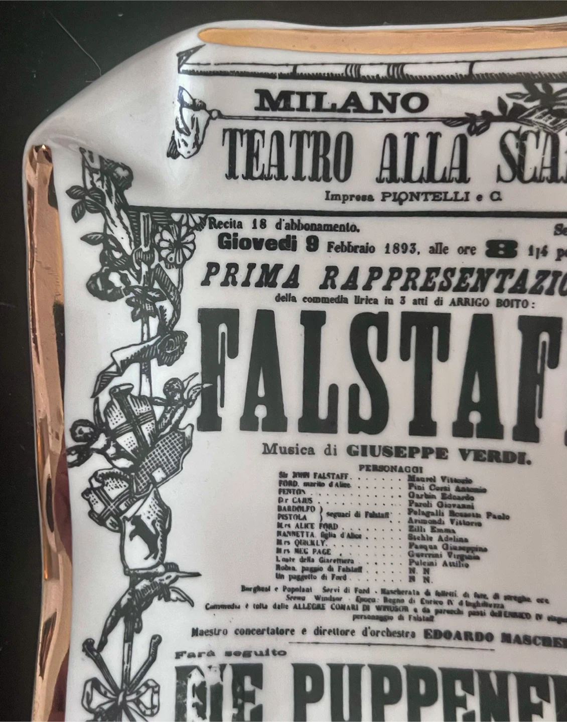 Vintage Fornasetti Milano "Falstaff" Porcelain Tray - photo 5