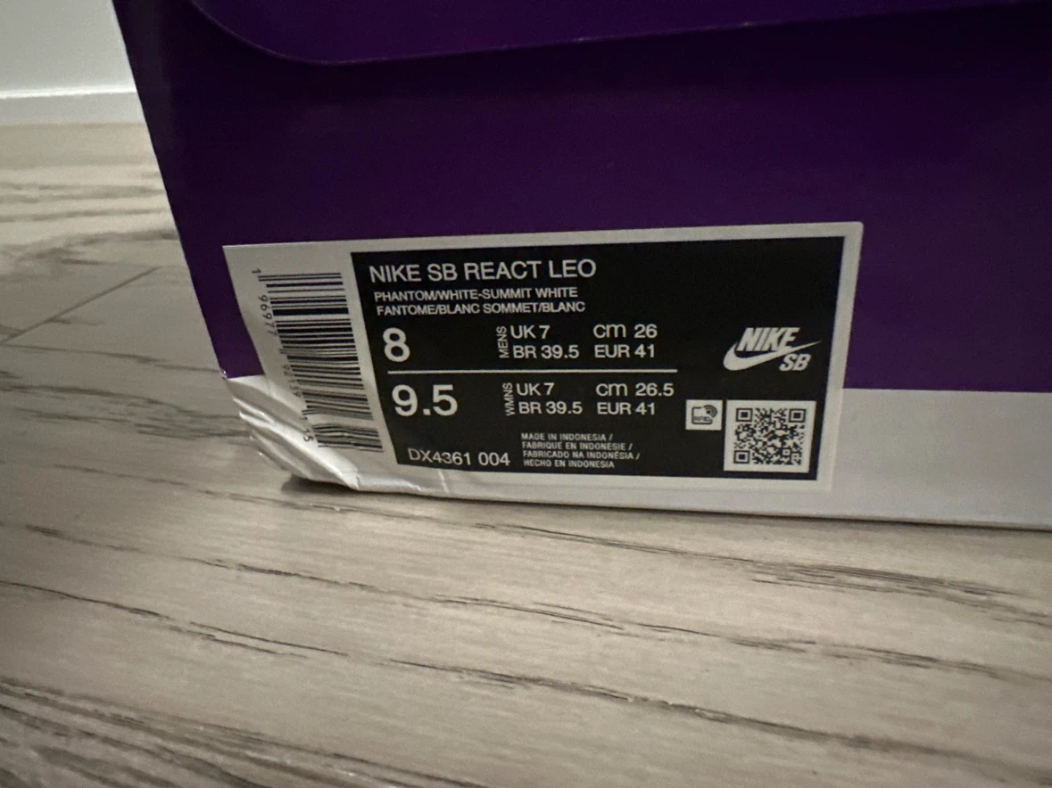 Nike SB React Leo Phantom White Sneakers - photo 5
