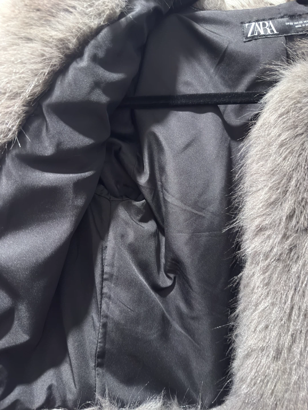 ZARA Faux Fur Grey Jacket - photo 2