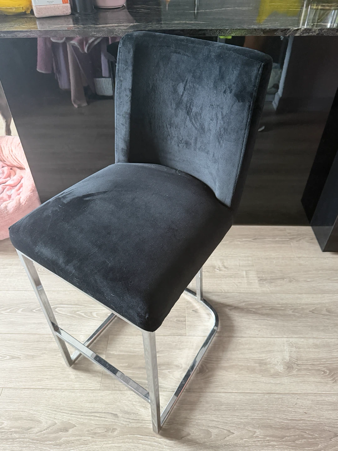 Black Velvet Bar Stool