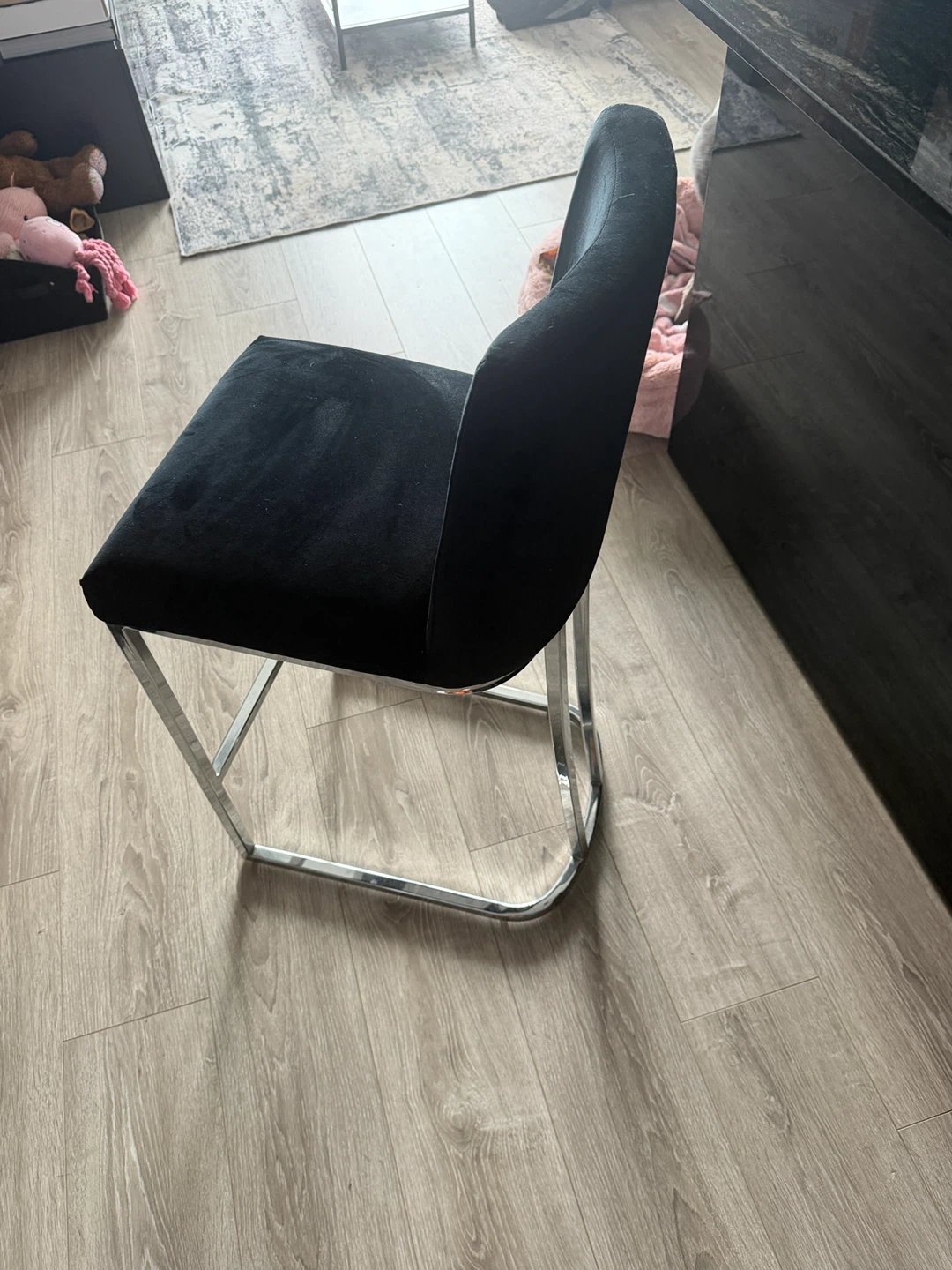 Black Velvet Bar Stool - photo 2