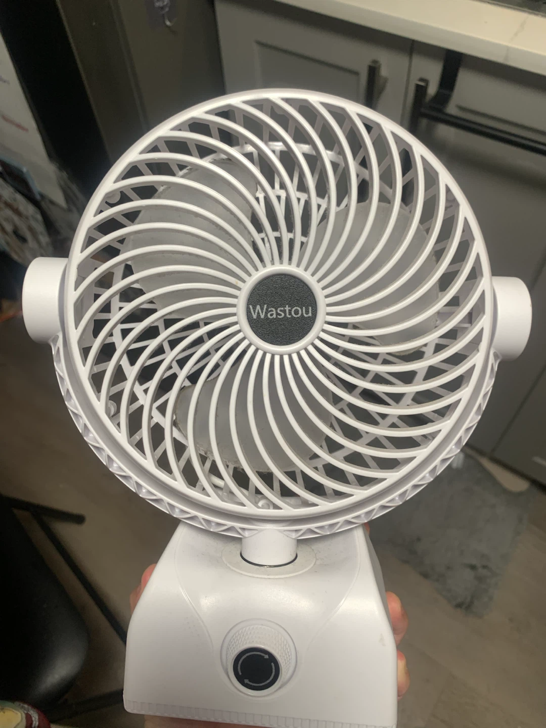 Wastou White Portable rechargable Desk Fan
