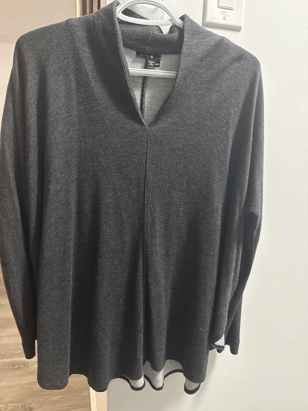 Bylyse Charcoal Grey Long Sleeve Top