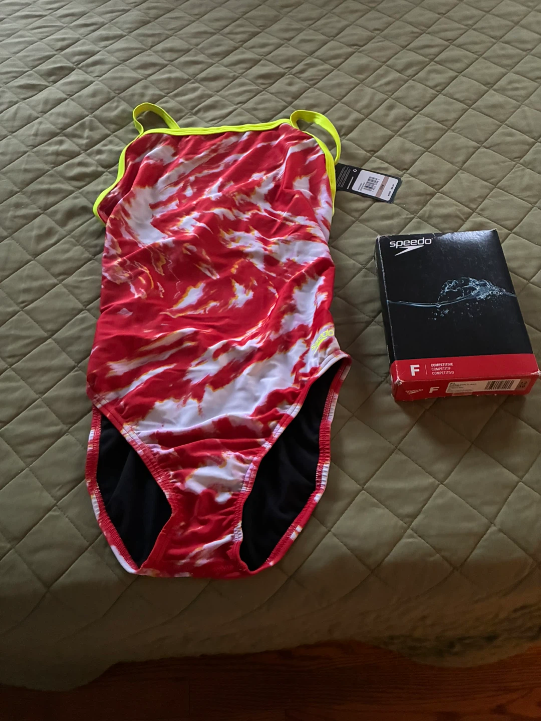 New Speedo Competitive Swimsuit - Red Tie-Dye