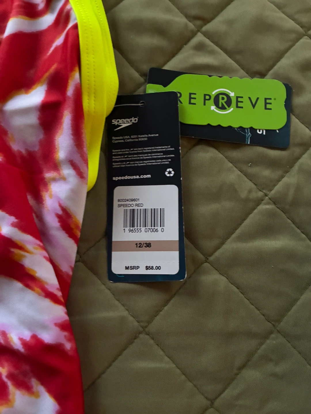 New Speedo Competitive Swimsuit - Red Tie-Dye - photo 3