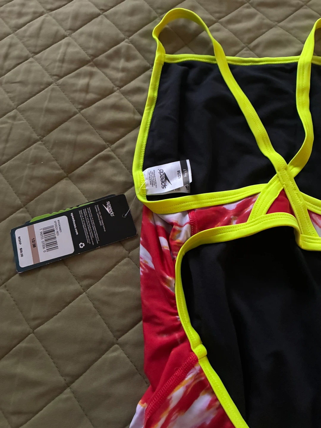 New Speedo Competitive Swimsuit - Red Tie-Dye - photo 5