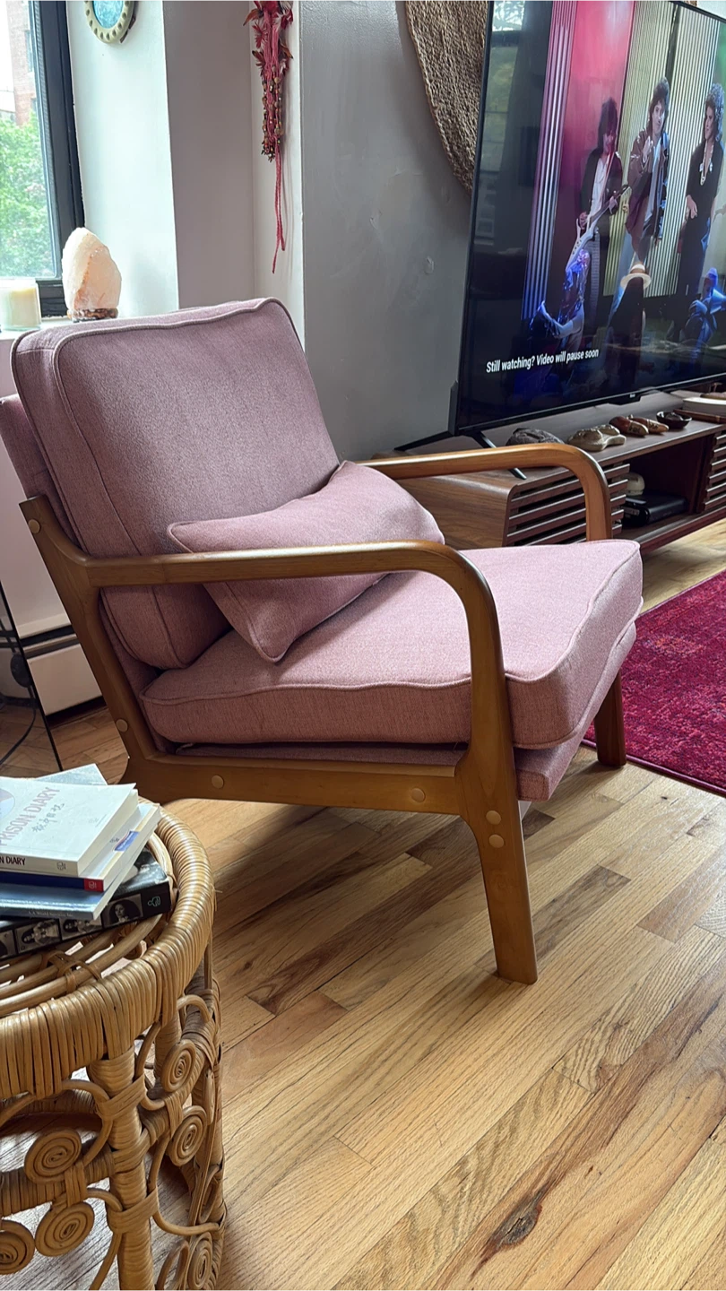 Mid-Century Style Armchair in Mauve