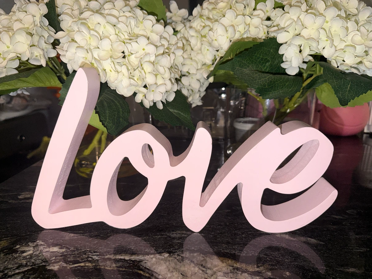 Pink LOVE Decorative Table Sign - photo 2