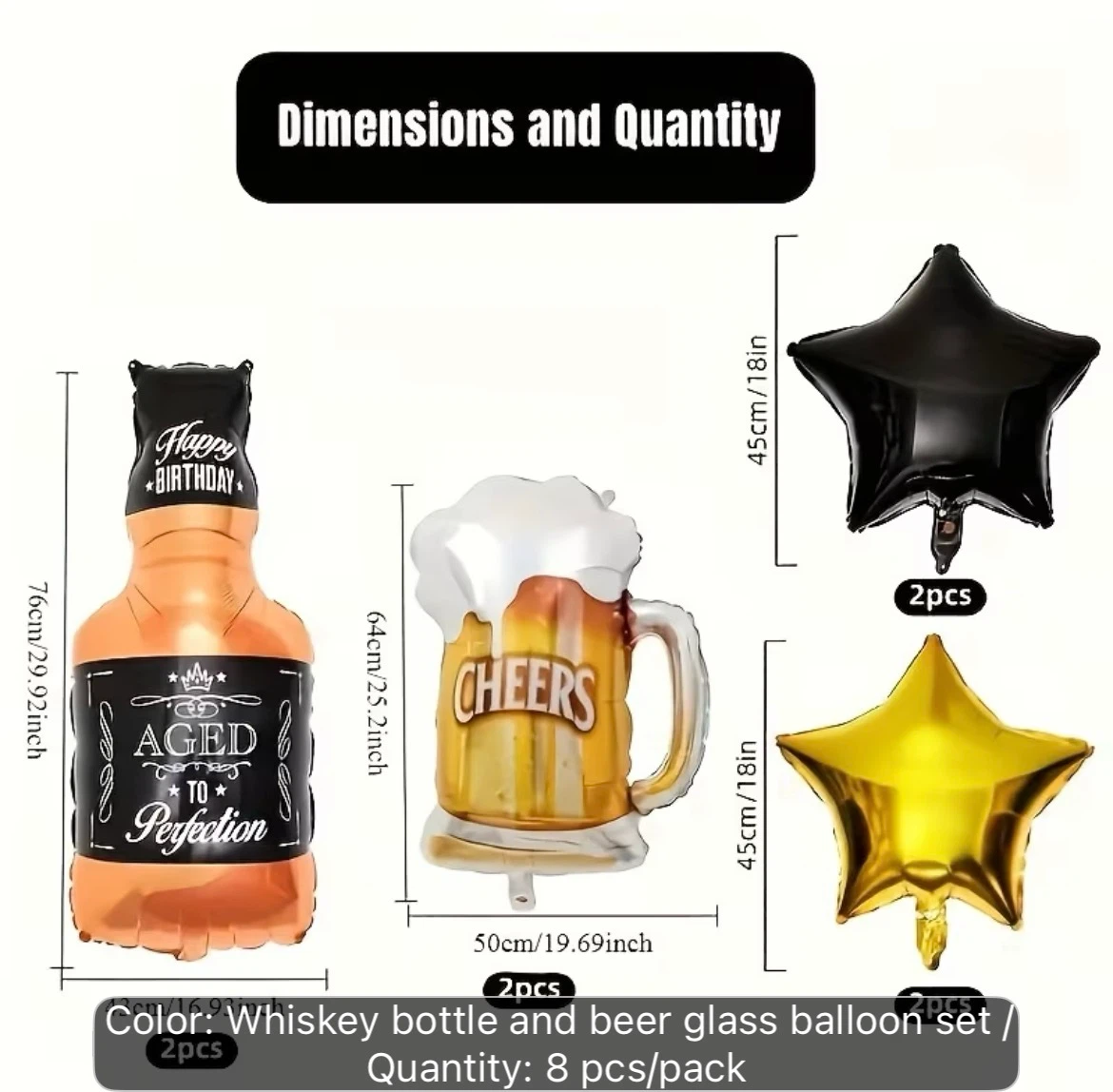 Extra Large size Aged to Perfection Birthday Balloon Set - photo 3