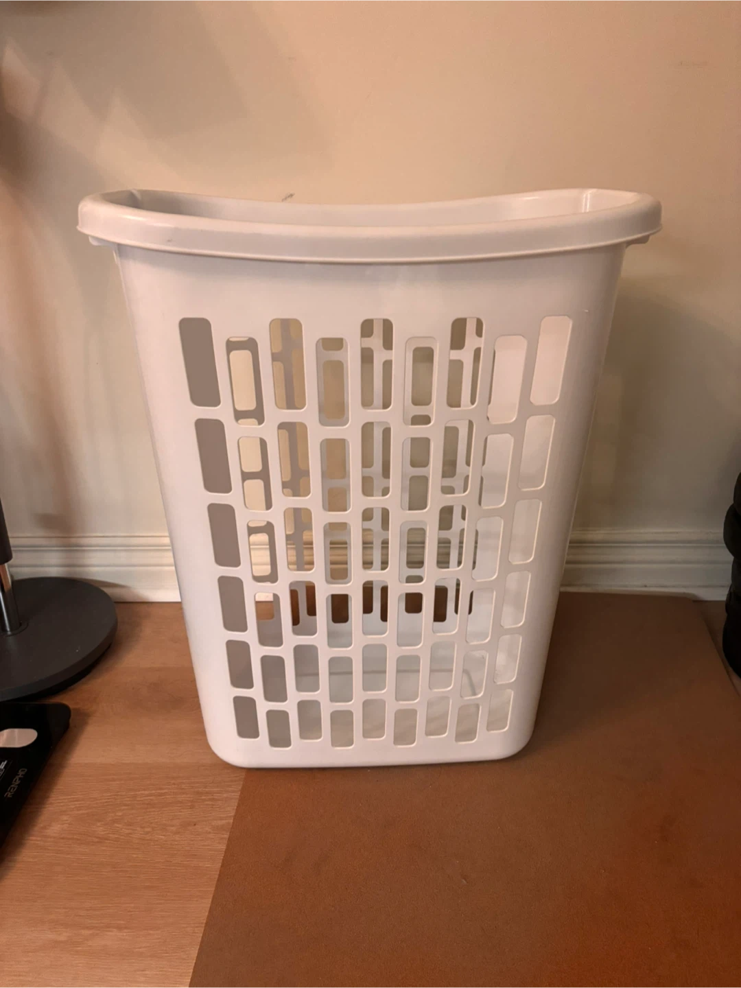 White Plastic Laundry Basket
