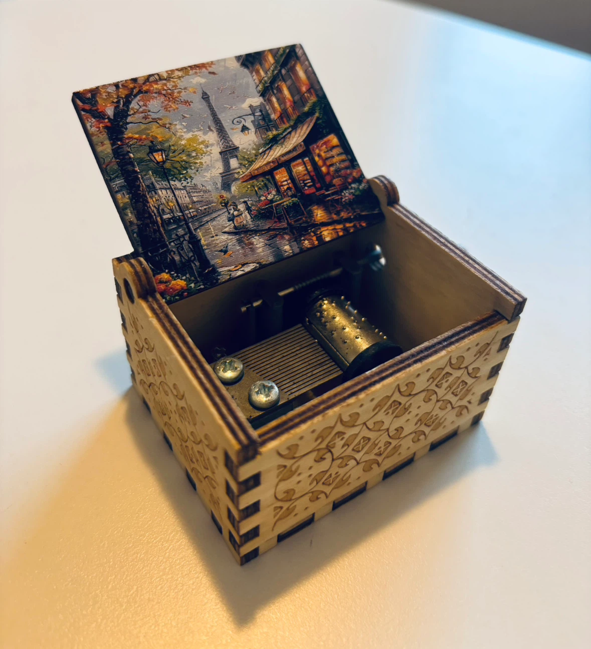 Hand-Cranked Wooden Music Box - photo 2