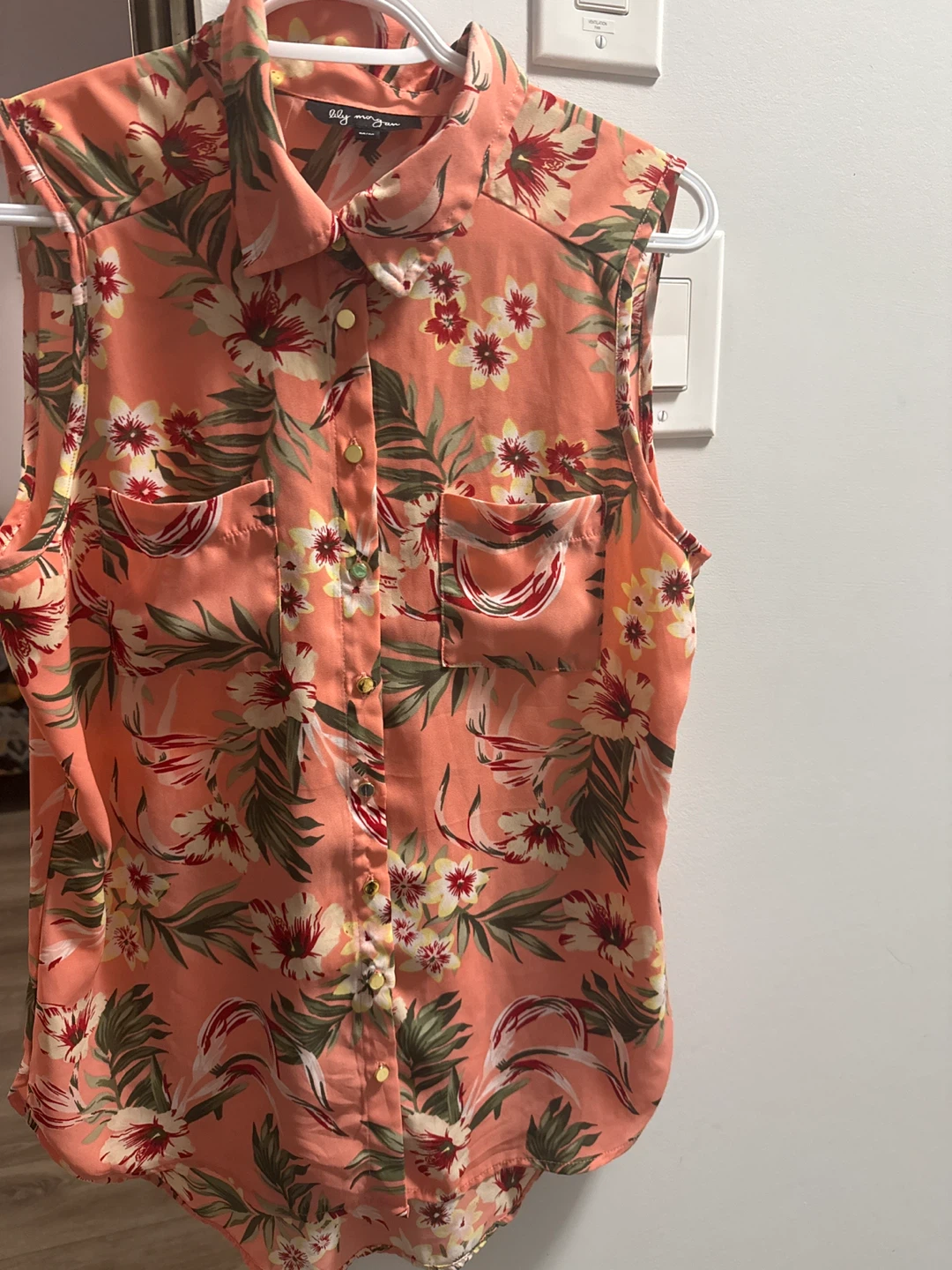 Lily Morgan Floral Sleeveless Shirt