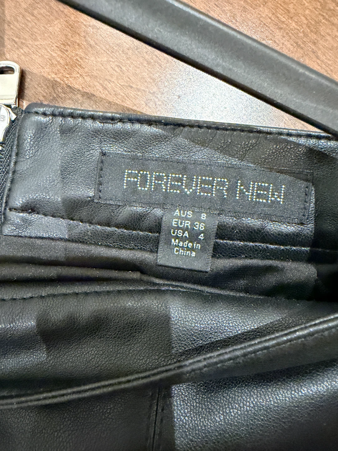 Forever New Black Faux Leather Skirt - Size 4 - photo 3