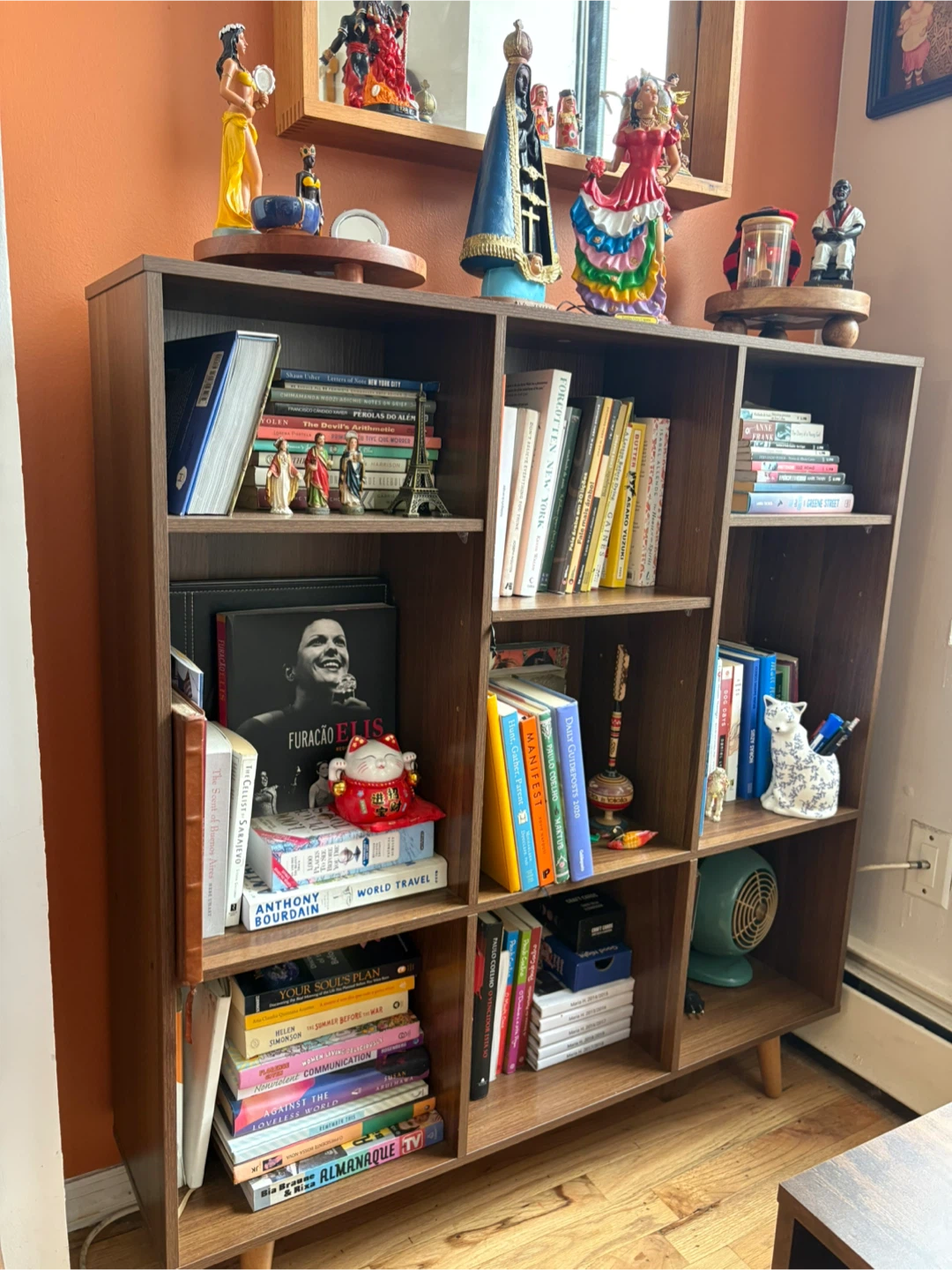 Dark Wood 8-Cube Bookshelf
