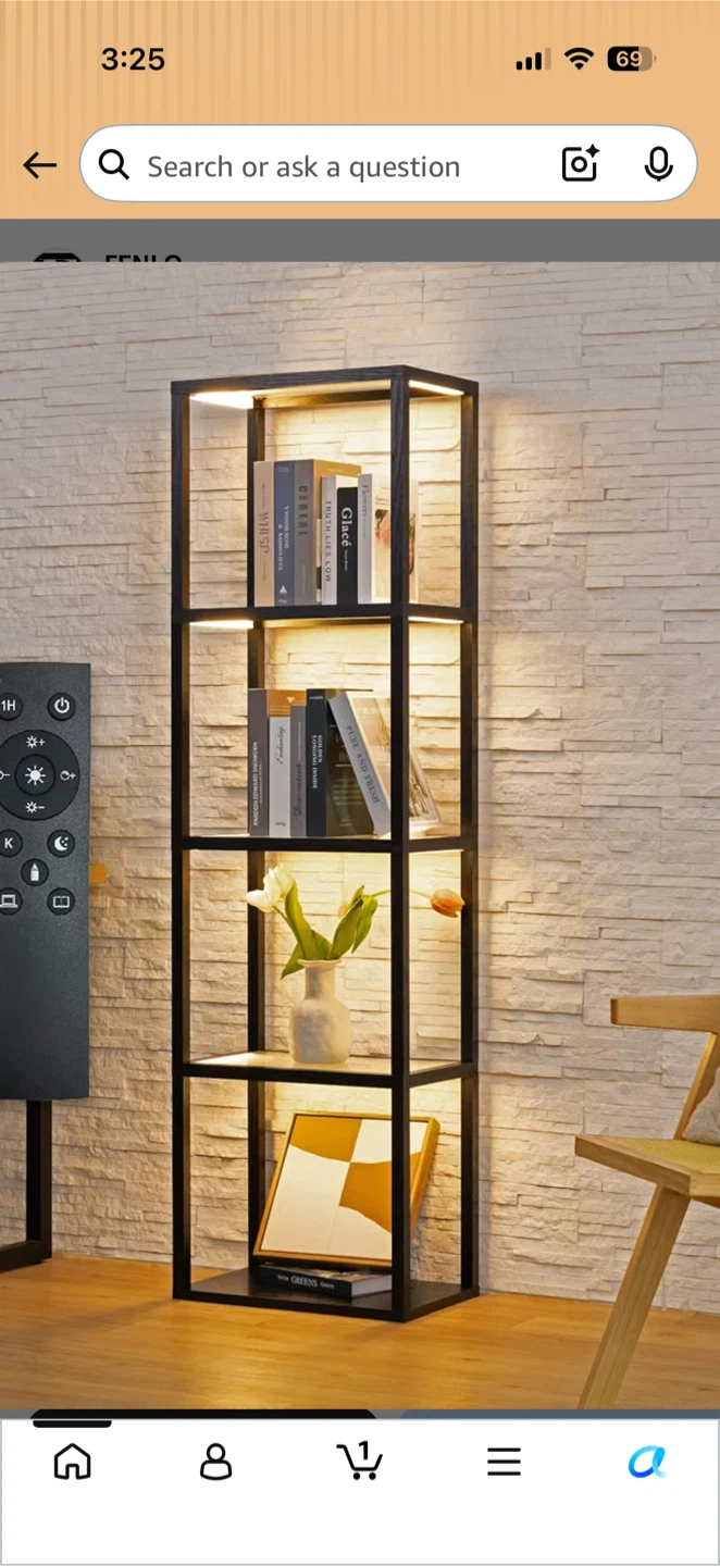 FENLO Floor Lamp Shelf Black