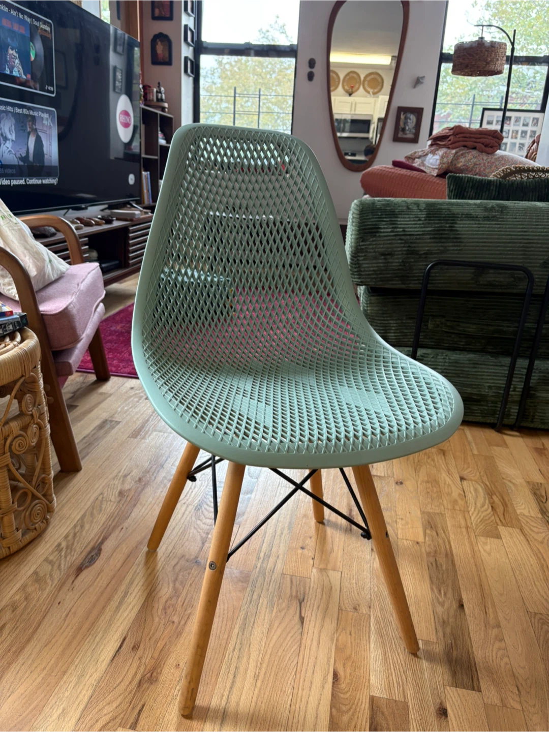 Mint Green Mid-Century Modern Style 2 Chairs