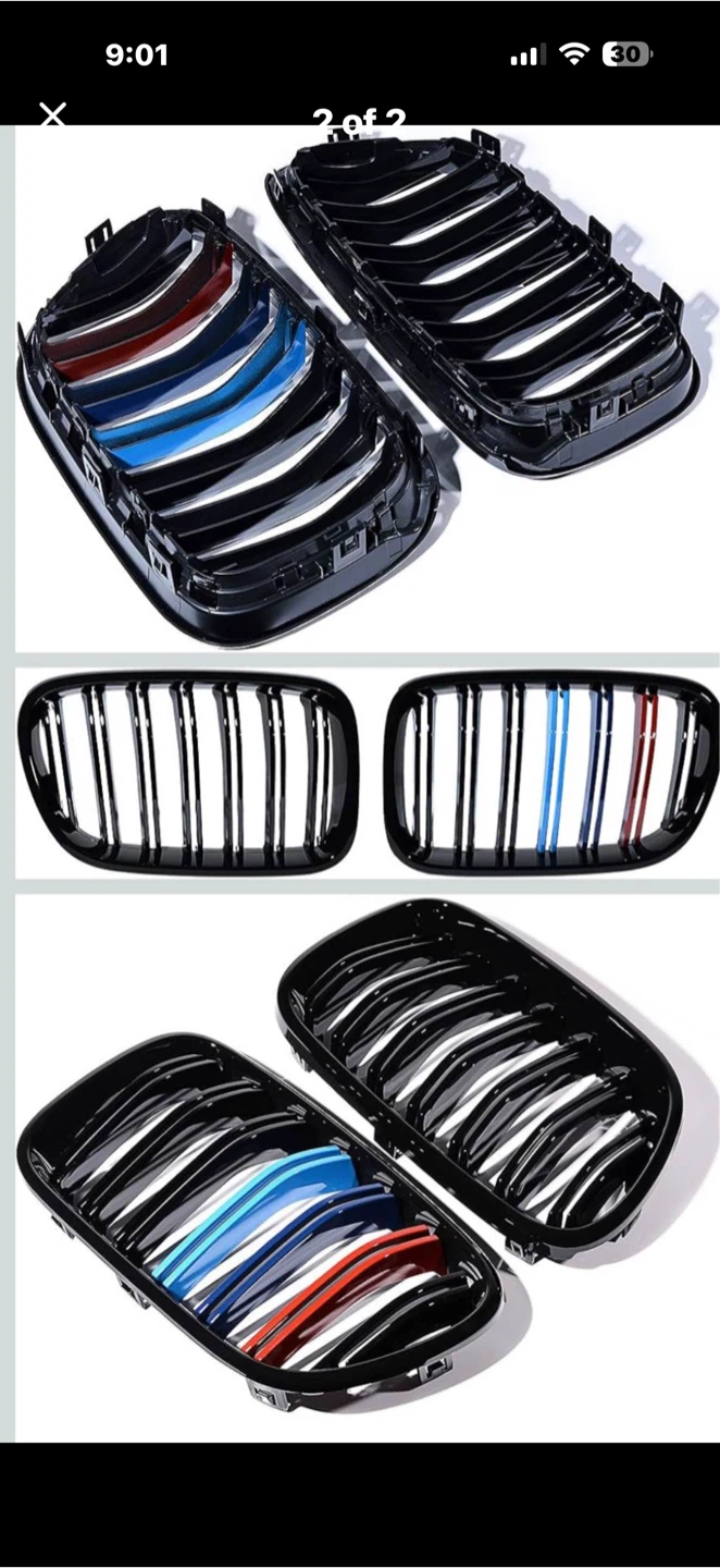 BMW M-Style Black Kidney Grille Set