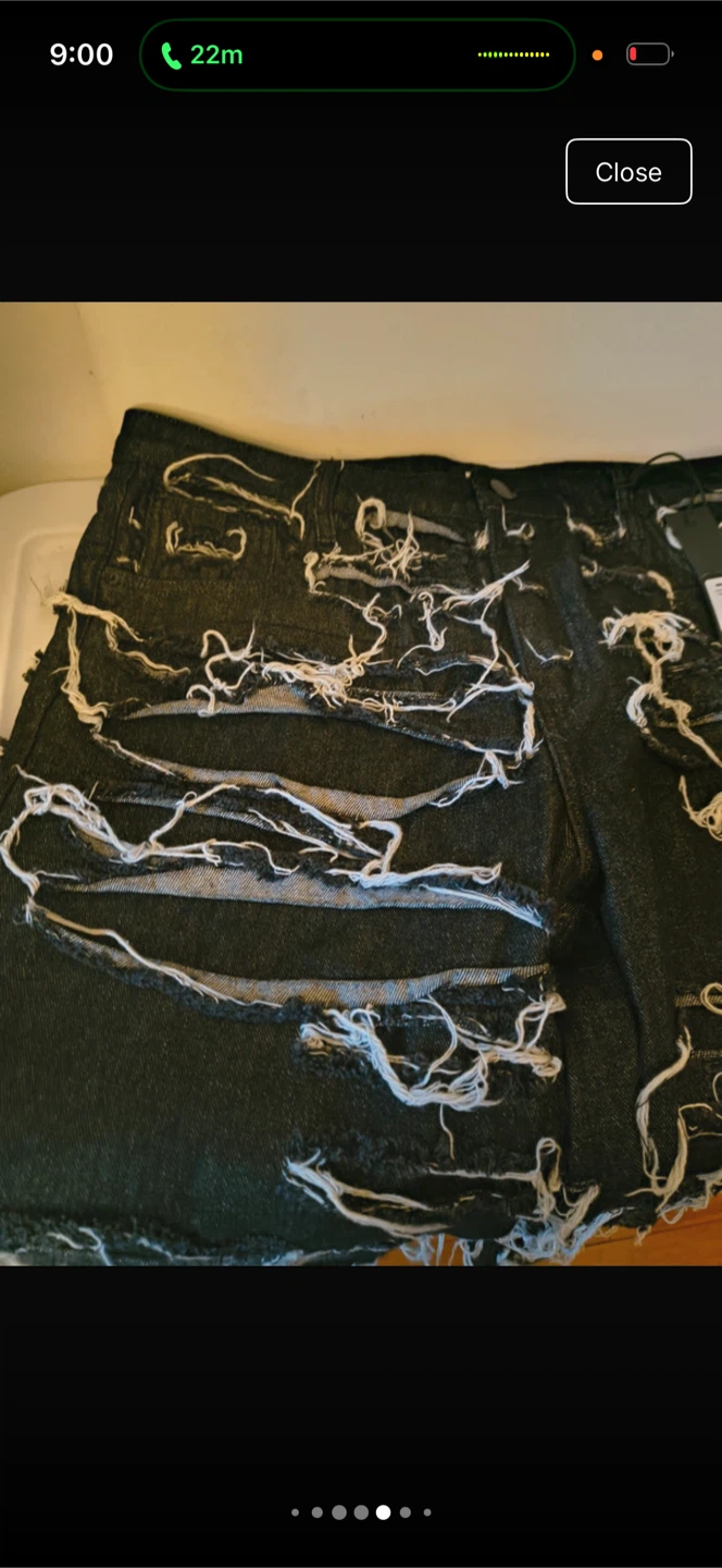 Black Distressed Denim Jeans - photo 5