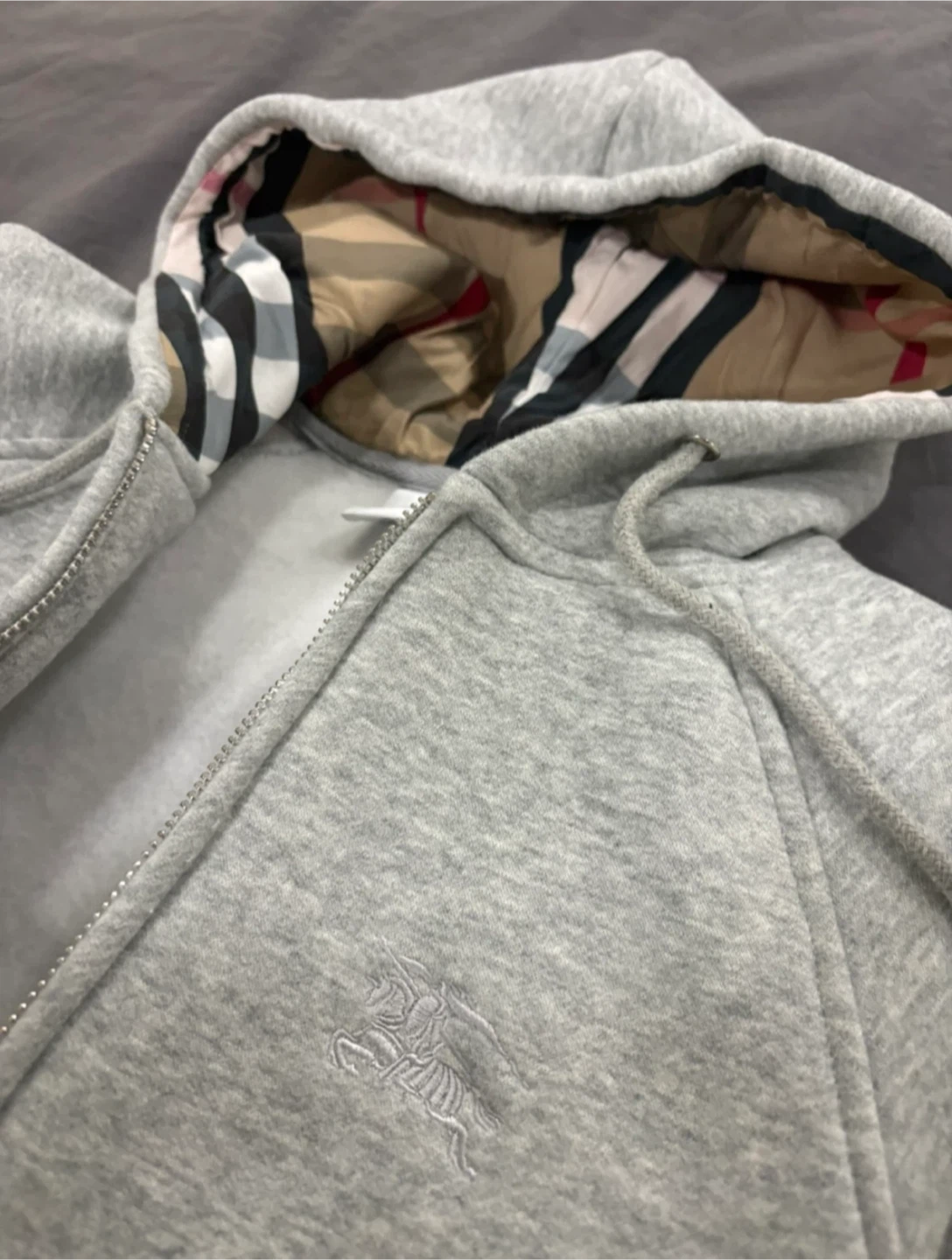 Burberry Grey Zip-Up Hoodie - photo 2