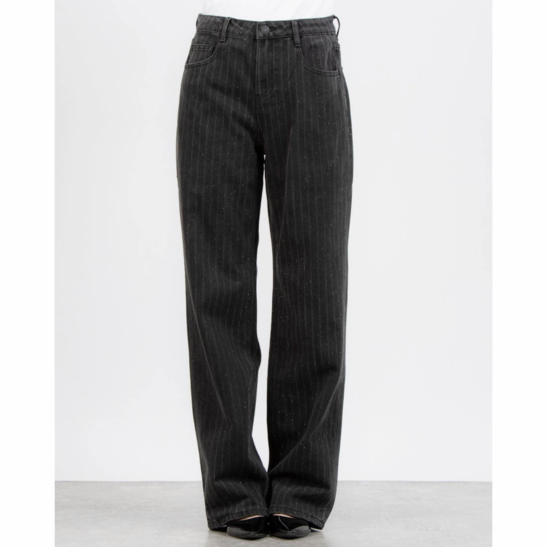 Desigaul-Black Pinstripe Denim Jeans