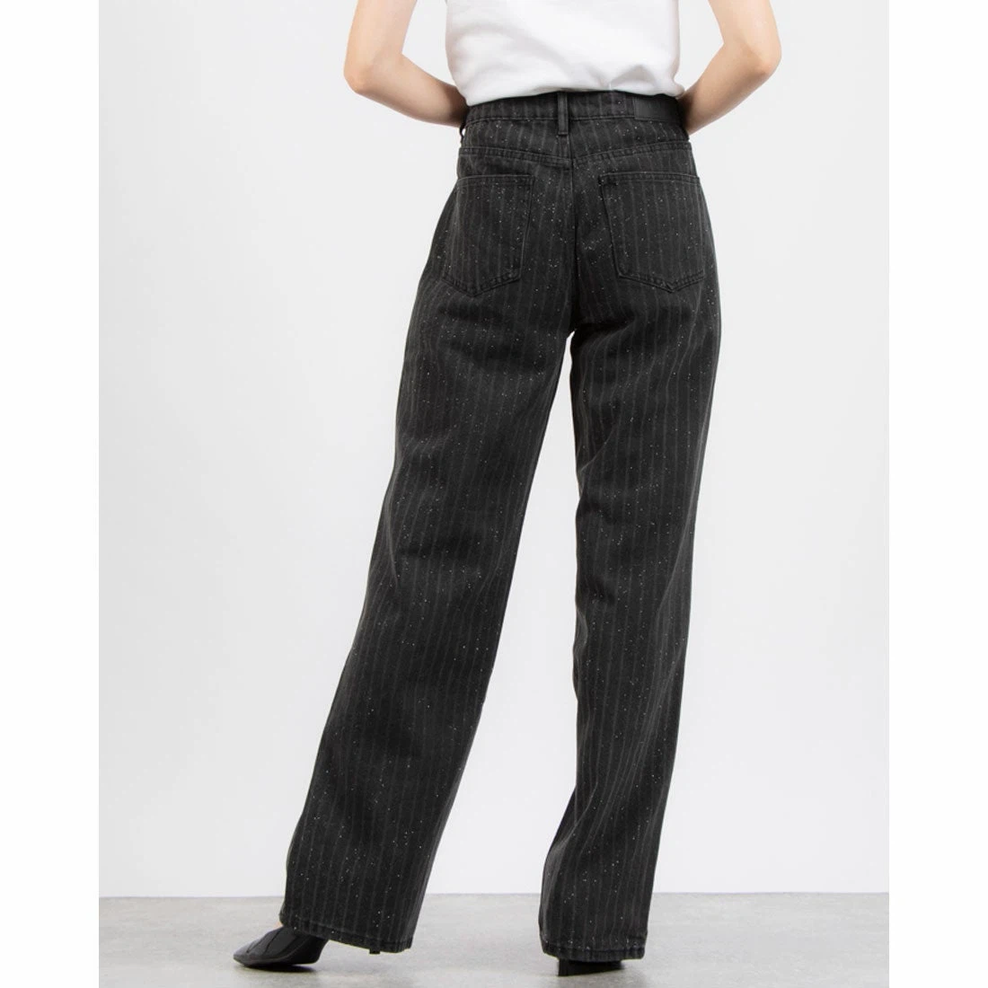 Desigaul-Black Pinstripe Denim Jeans - photo 2