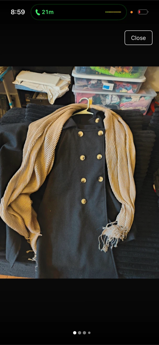 Vintage Black Wool Cape Coat