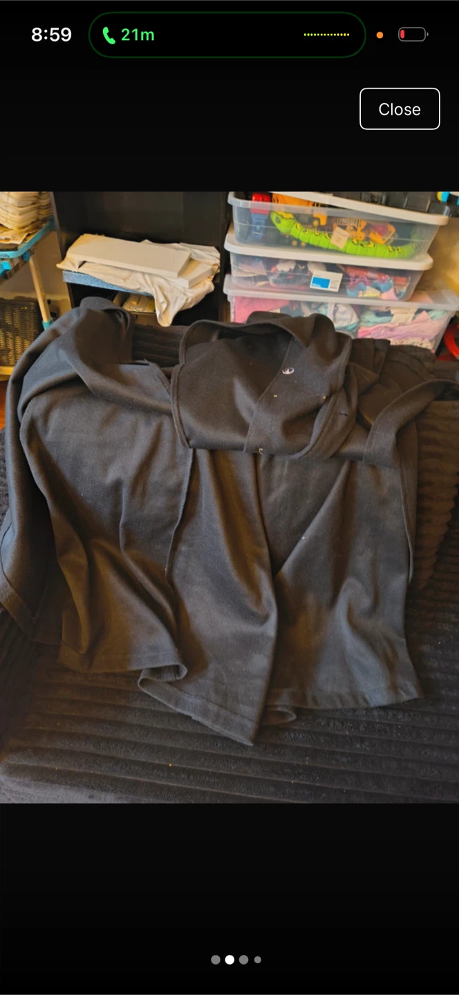 Vintage Black Wool Cape Coat - photo 2