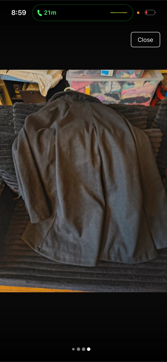 Vintage Black Wool Cape Coat - photo 4