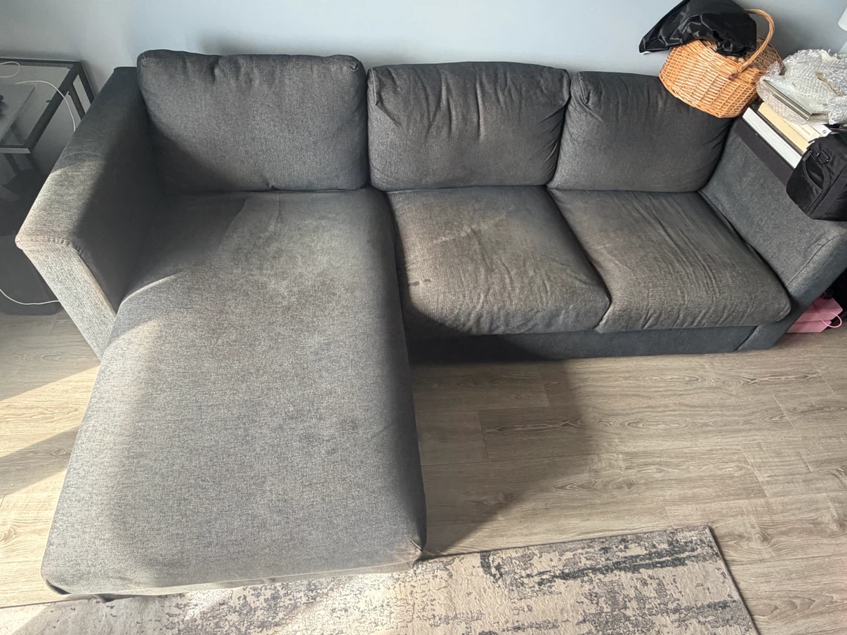 Dark Grey Sectional Sofa with Storage