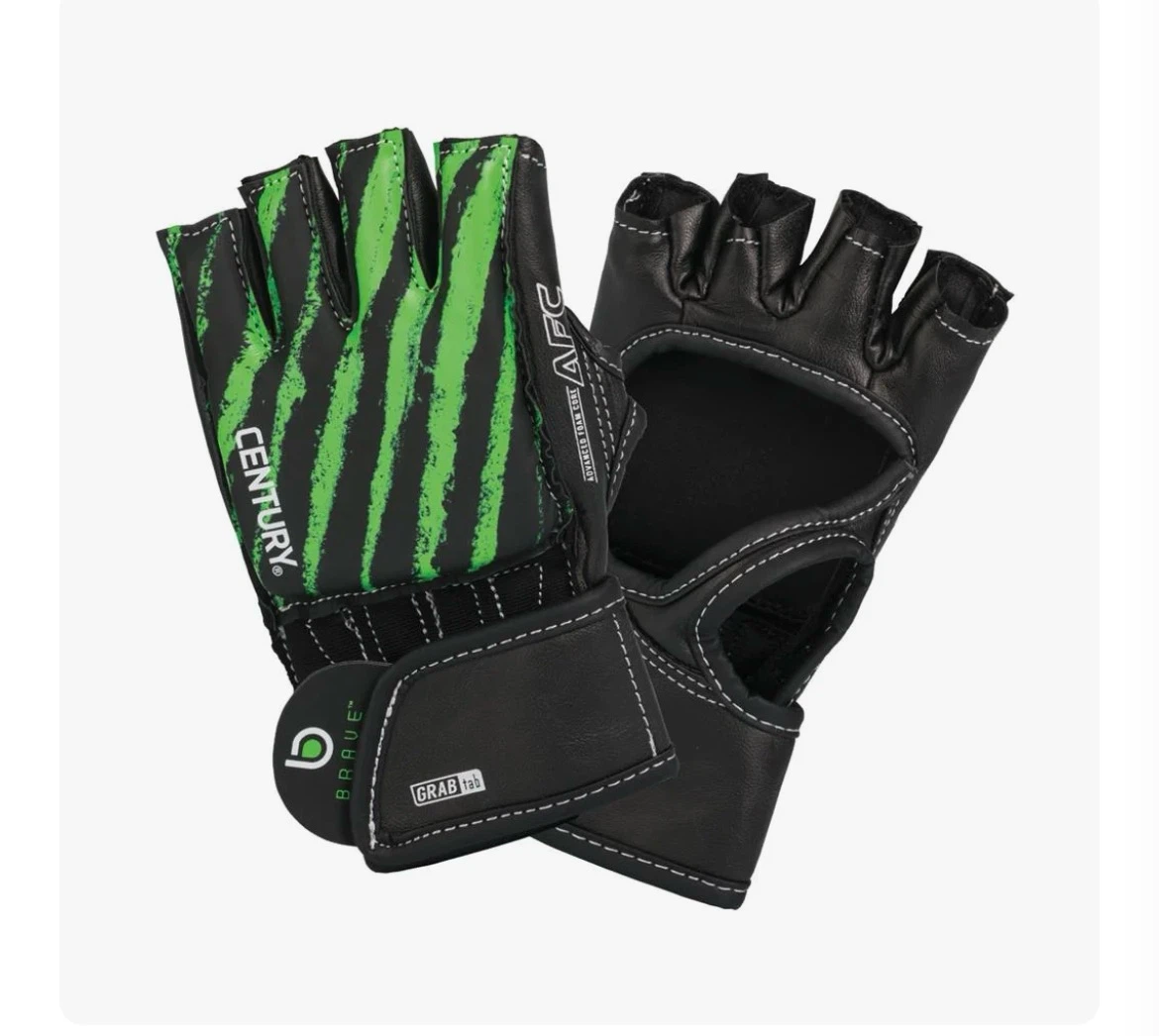 Century BRAVE YOUTH OPEN PALM GLOVE - BLACK/GREEN
