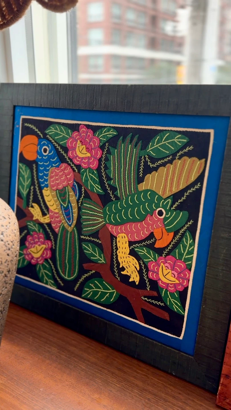 Vintage Panama Textile Art Collection, framed - photo 2