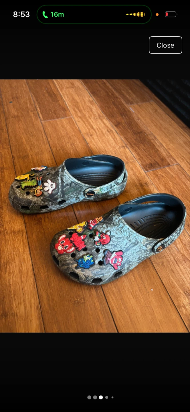 Camo Crocs with Character Charms Size J3 - photo 3