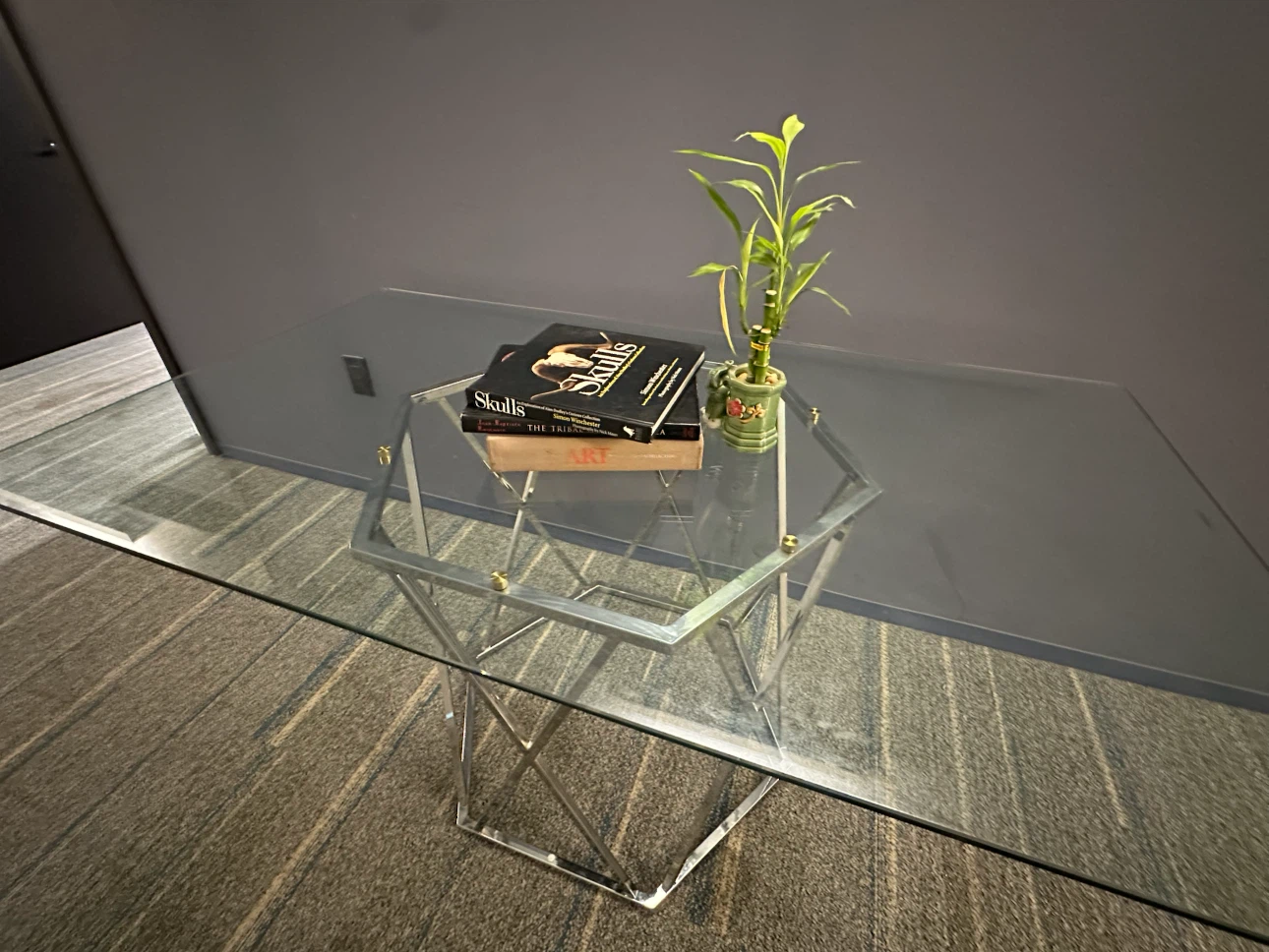 Modern Chrome and Glass Accent Table - photo 2