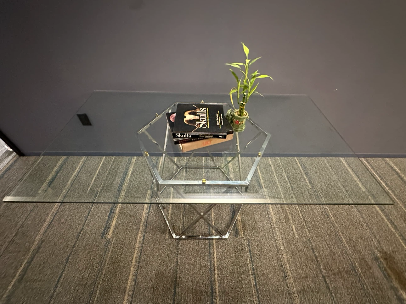 Modern Chrome and Glass Accent Table - photo 3