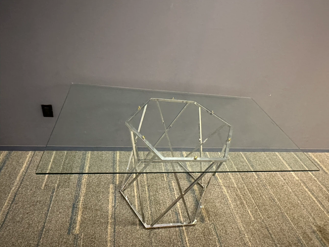 Modern Chrome and Glass Accent Table - photo 4