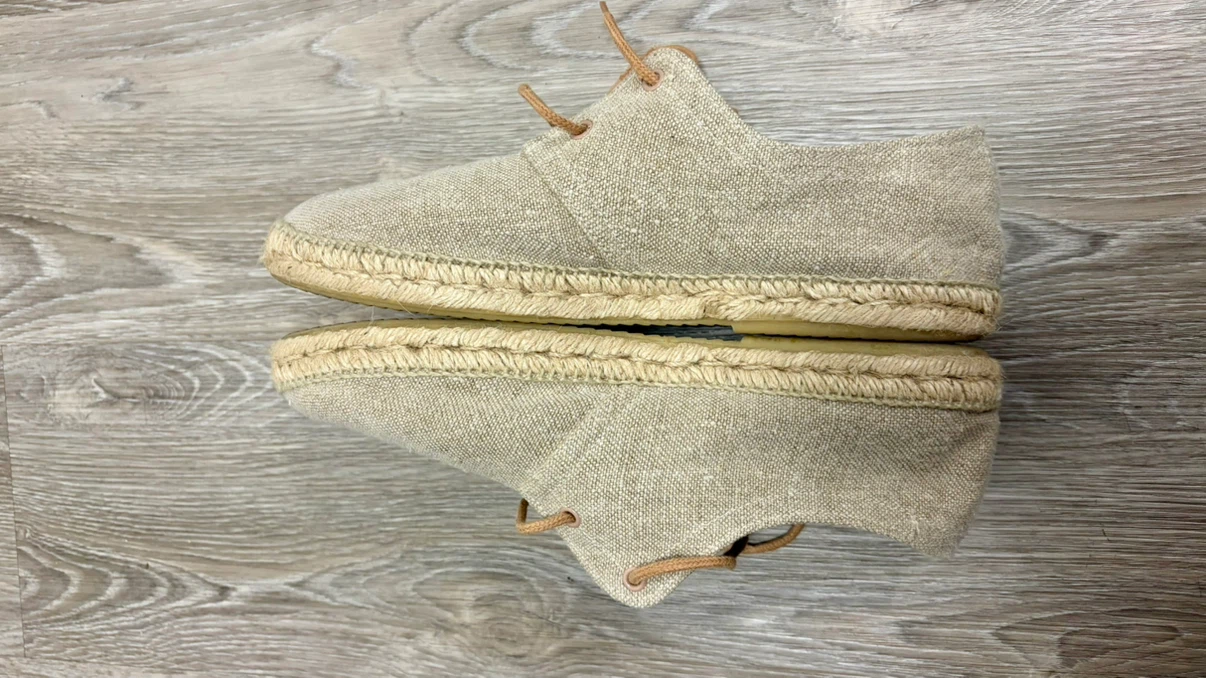Beige Canvas Espadrille Lace-Up Shoes Size EU 44 - photo 2
