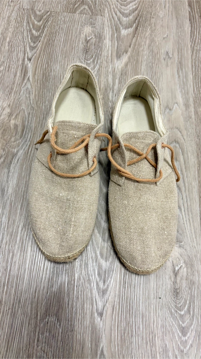 Beige Canvas Espadrille Lace-Up Shoes Size EU 44 - photo 3