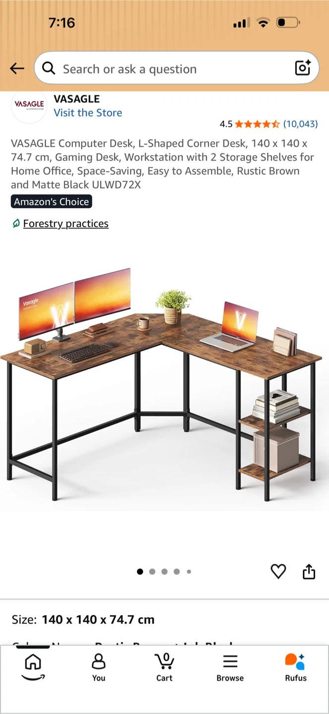 L-Shaped Corner Computer Desk - photo 2