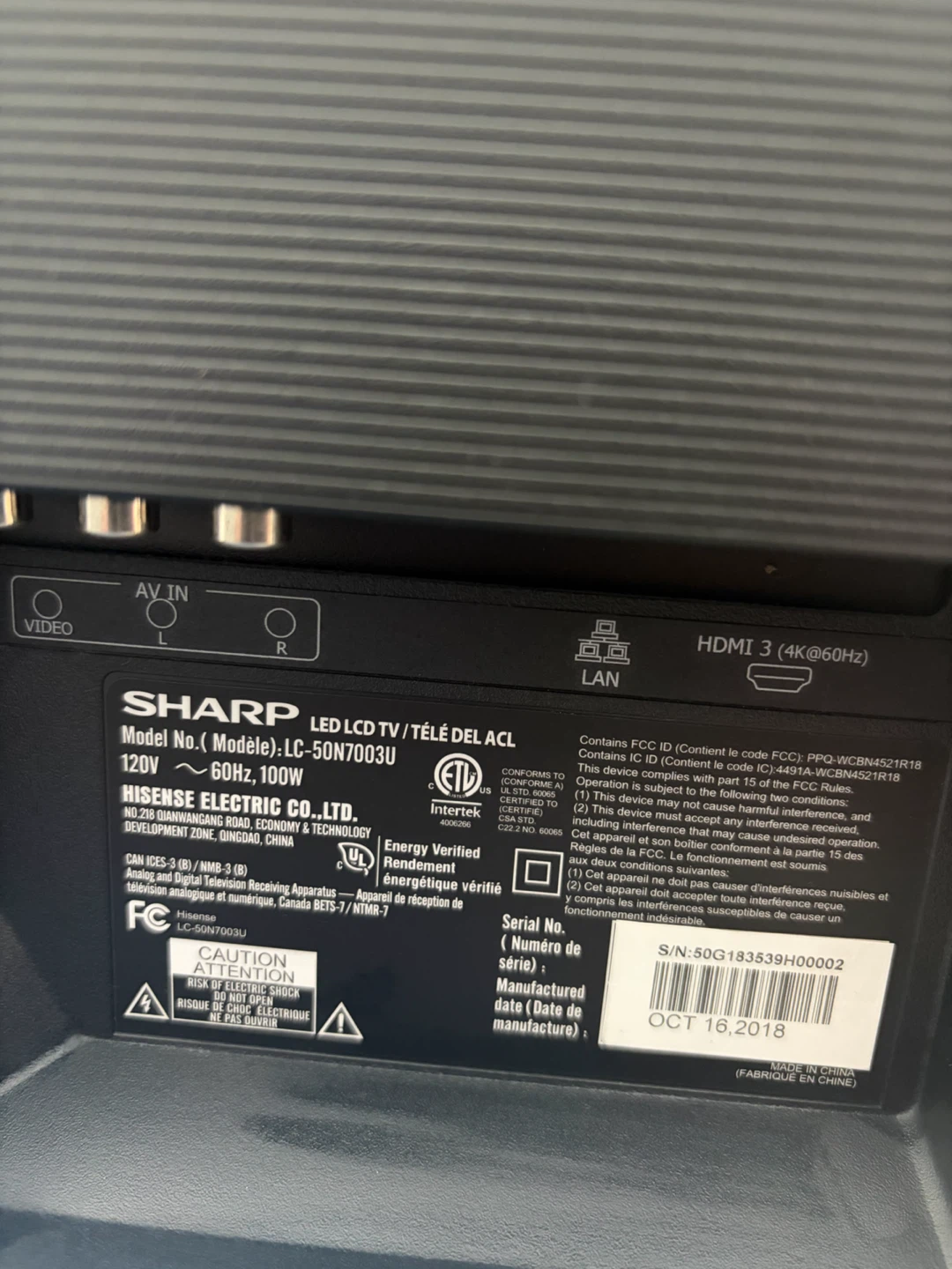 Sharp LC-50N7003U 50-inch LED LCD TV - photo 4