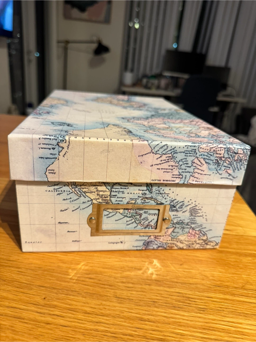 Vintage Map Decorative Storage Box