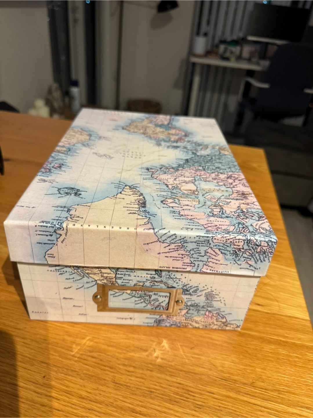 Vintage Map Decorative Storage Box - photo 2