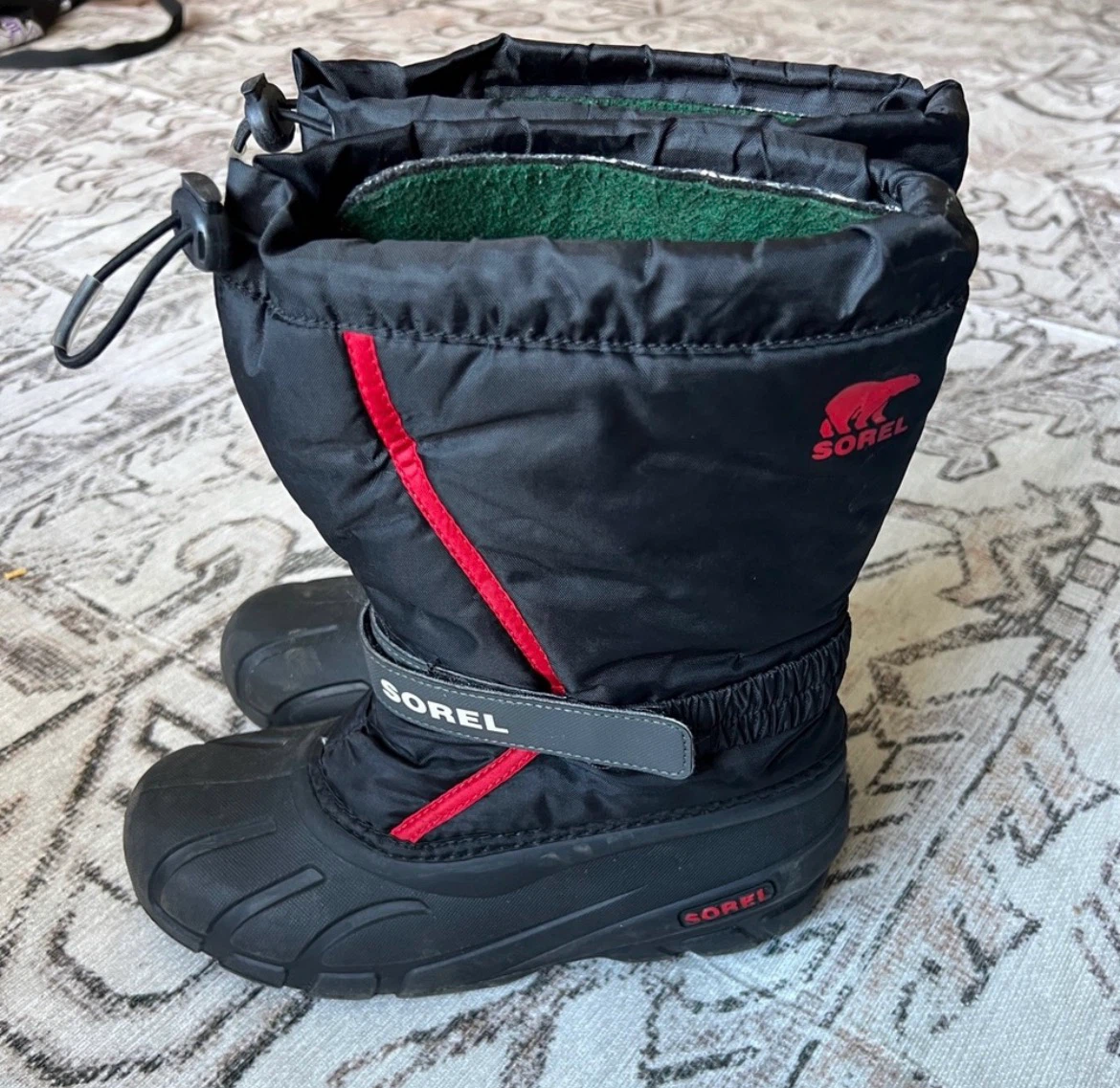 Sorel winter boots, black and red - photo 3