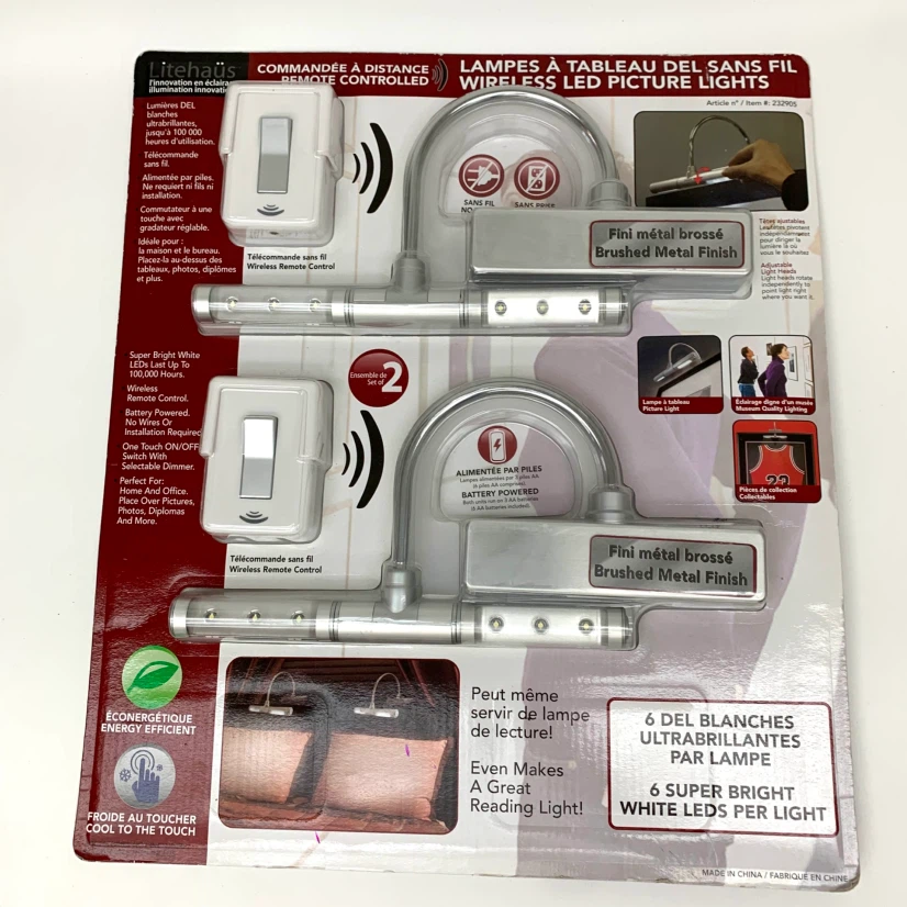 Wireless LED Lights 2 Pack Battery Operated Dimmable Wall Lights