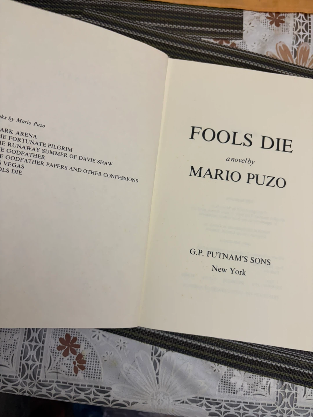 Fools Die by Mario Puzo (vintage book) - photo 2