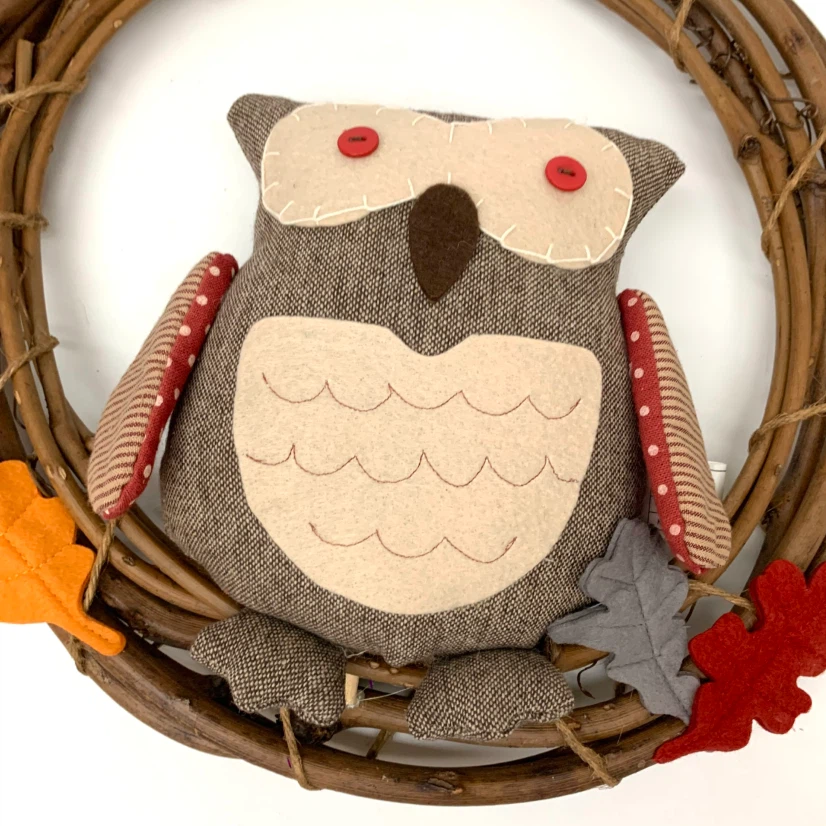 Rustic Owl Wreath Door Wall Decor Fall Autumn Decoration - photo 2