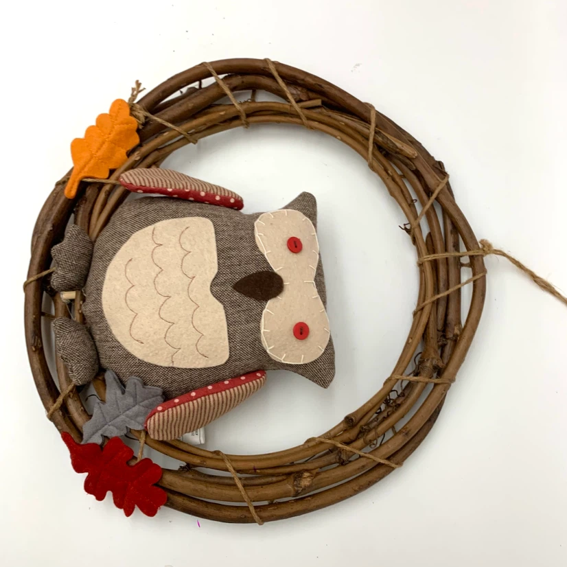 Rustic Owl Wreath Door Wall Decor Fall Autumn Decoration - photo 4
