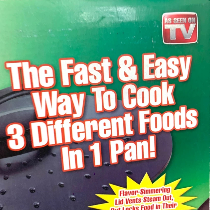 3 Section Frying Pan Divided Non Stick Cooking Skillet Kitchen - photo 5
