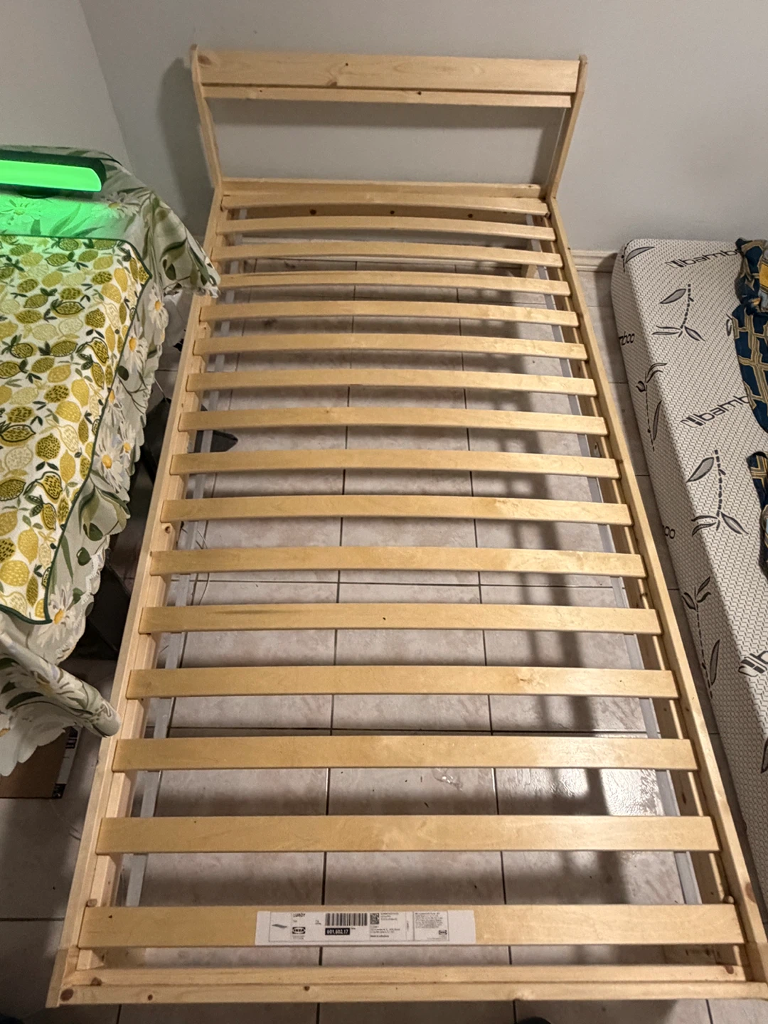 IKEA LURÖY Twin Slatted Bed Base with mattress