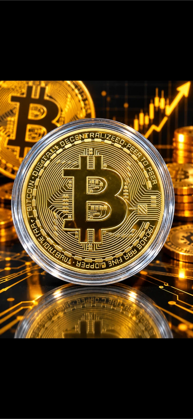 Gold-Tone Bitcoin Collectible Coin